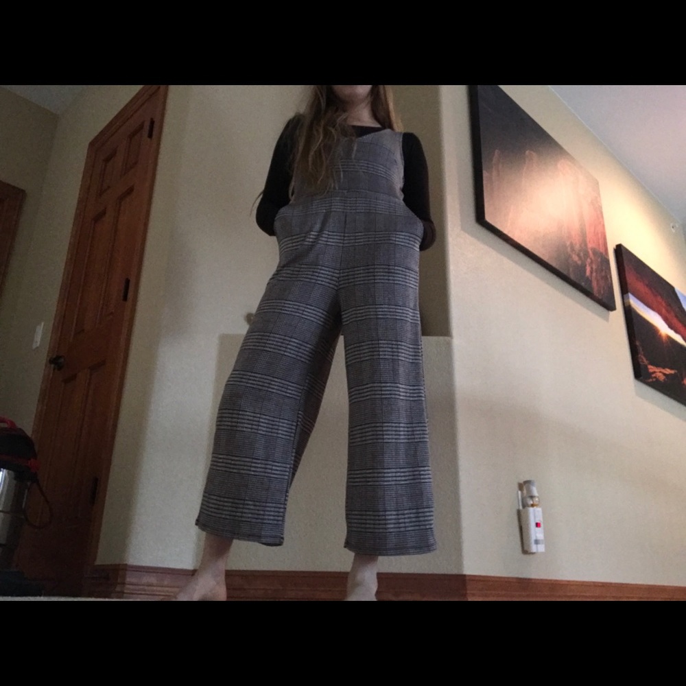 Plaid Wide Leg Jumpsuit